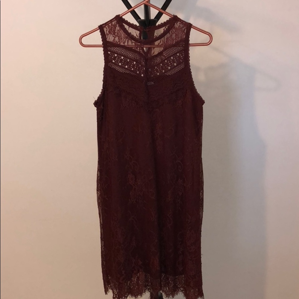 Maroon lace dress
